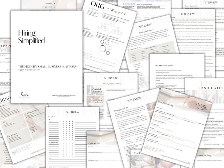 Hiring Simplified hiring program printable pdf pages arranged in an image.